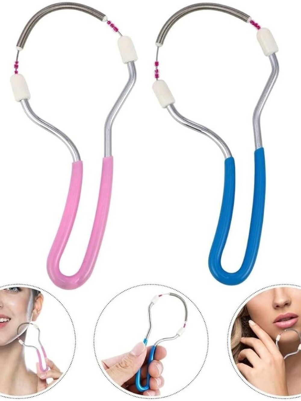 🔥 HOST PICK 🔥 Facial Hair Threading Spring Epilator - Pink & Blue (3 Pack)